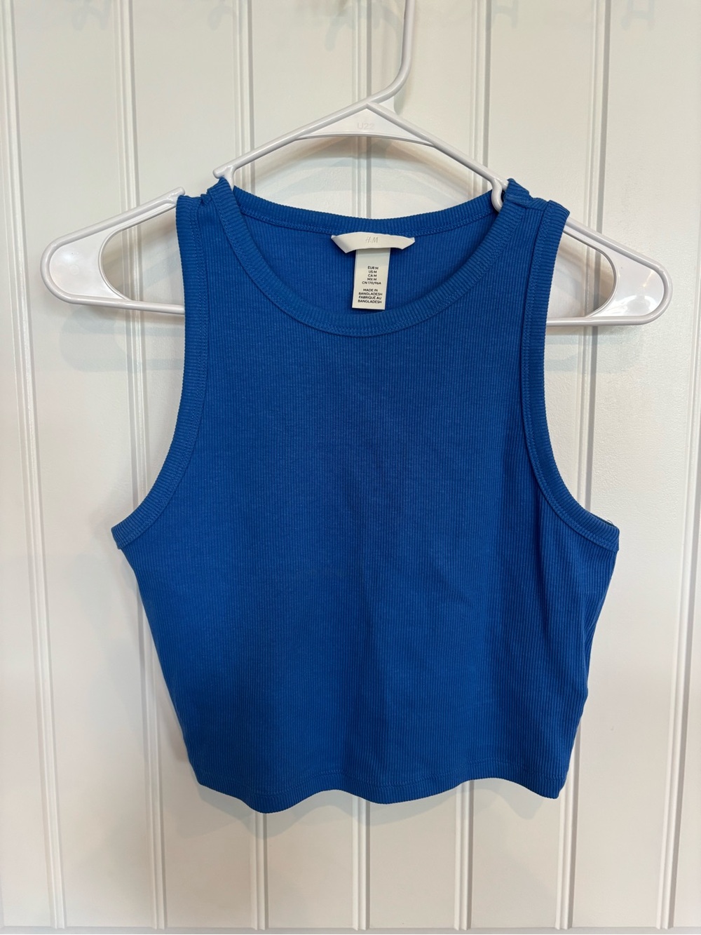 H&M Royal Blue Ribbed Cropped Tank